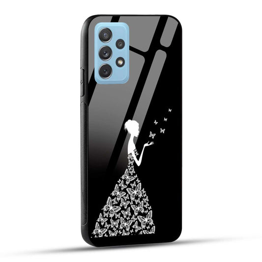 Samsung Galaxy A72 Back Cover Butterfly Girl Printed Glass Case