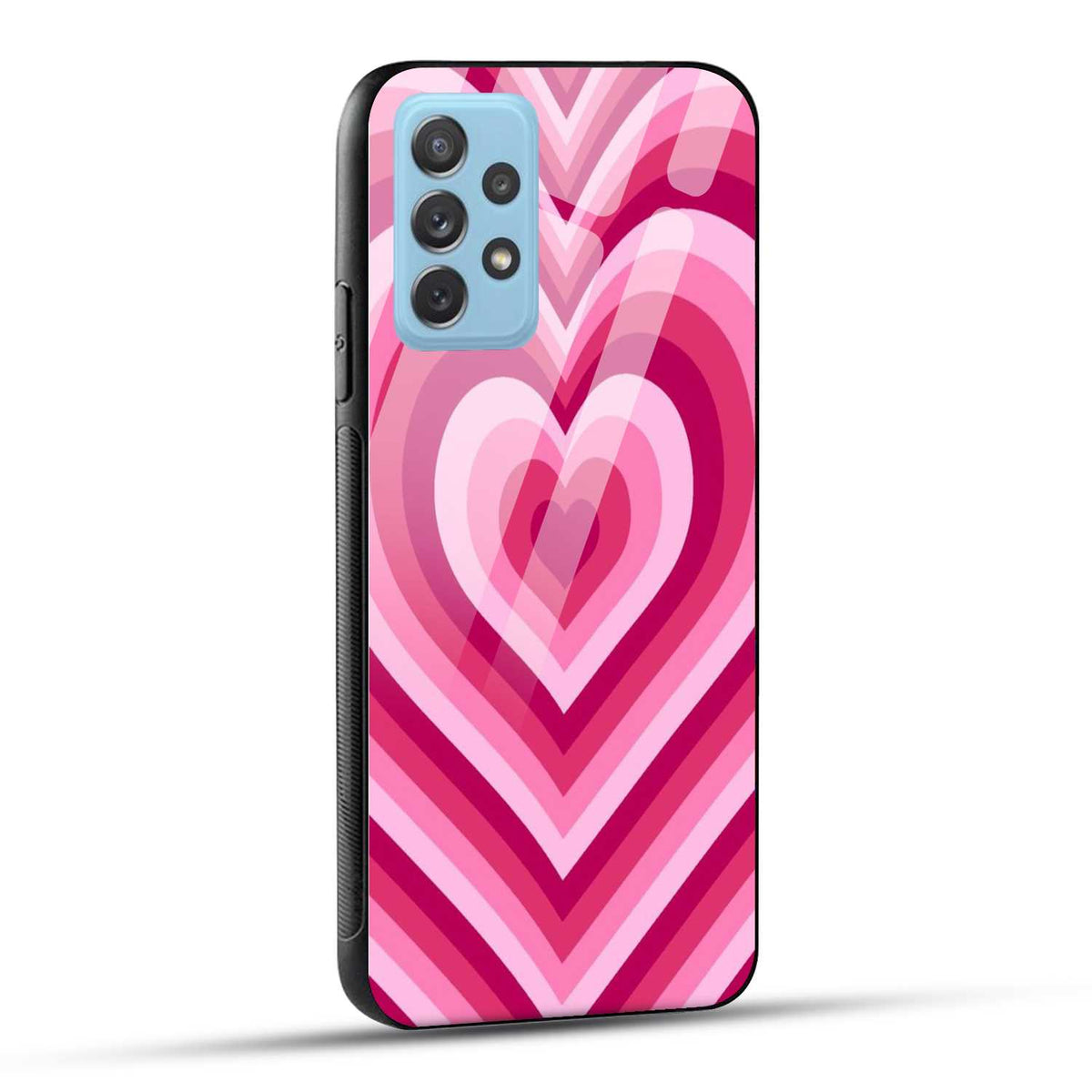 Samsung Galaxy A72 Back Cover Love Hearts Printed Glass Case