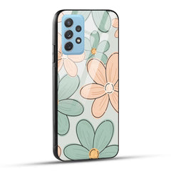 Samsung Galaxy A72 Back Cover Aesthetic Flower Printed Glass Case