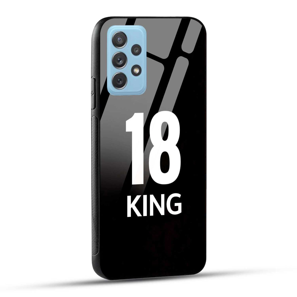 Samsung Galaxy A72 King number 18 Printed Glass Case