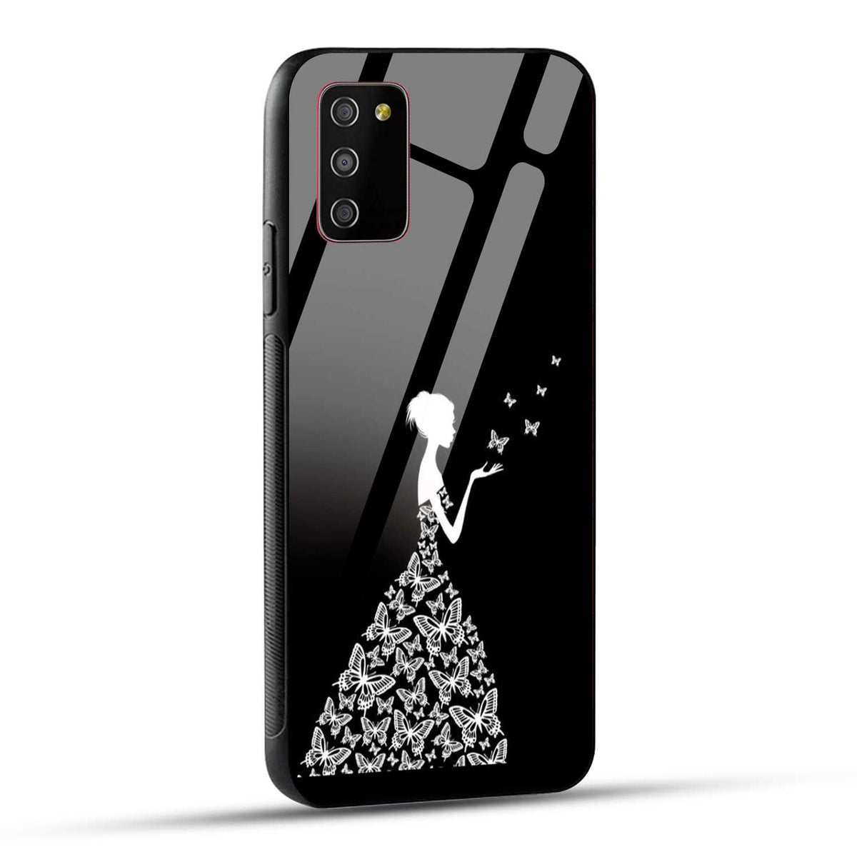 Samsung Galaxy M02s Back Cover Butterfly Girl Printed Glass Case