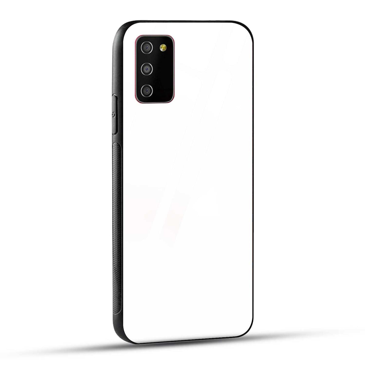 Samsung Galaxy M02s Back Cover Plain White Printed Glass Case