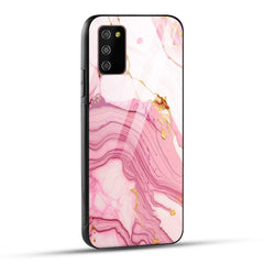 Samsung Galaxy M02s Back Cover Pink Marble Printed Glass Case