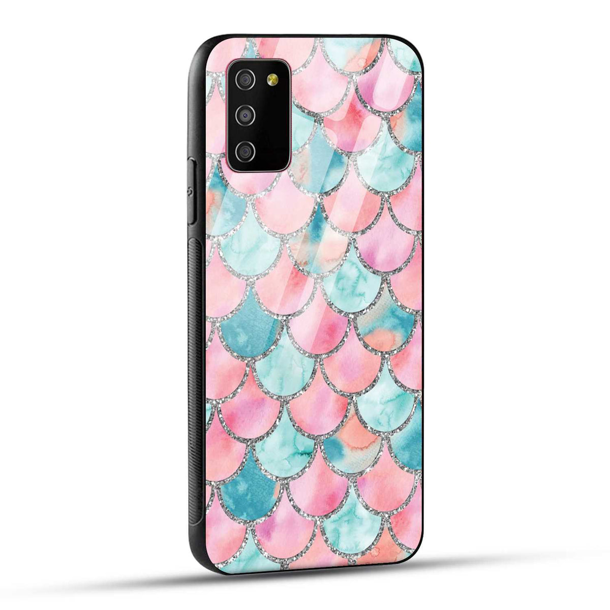Samsung Galaxy M02s Back Cover Mirror Pattern Printed Glass Case