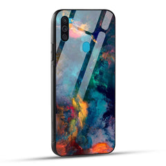 Samsung Galaxy M11 Back Cover Abstract Color Printed Glass Case