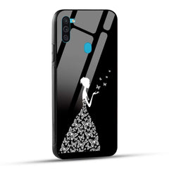 Samsung Galaxy M11 Back Cover Butterfly Girl Printed Glass Case
