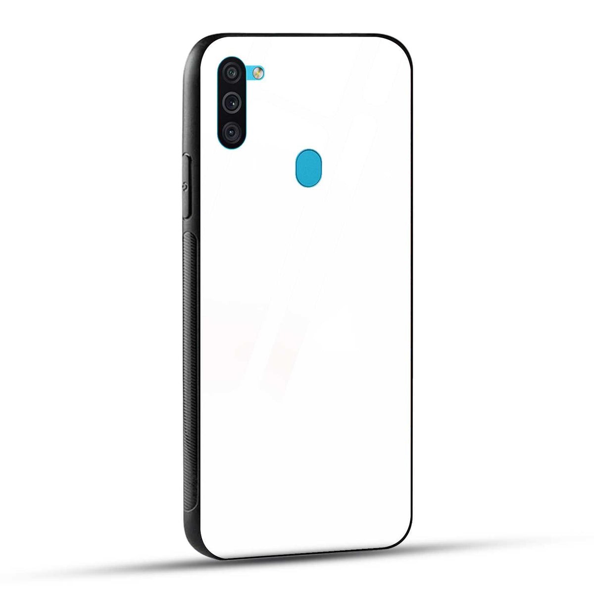 Samsung Galaxy M11 Back Cover Plain White Printed Glass Case