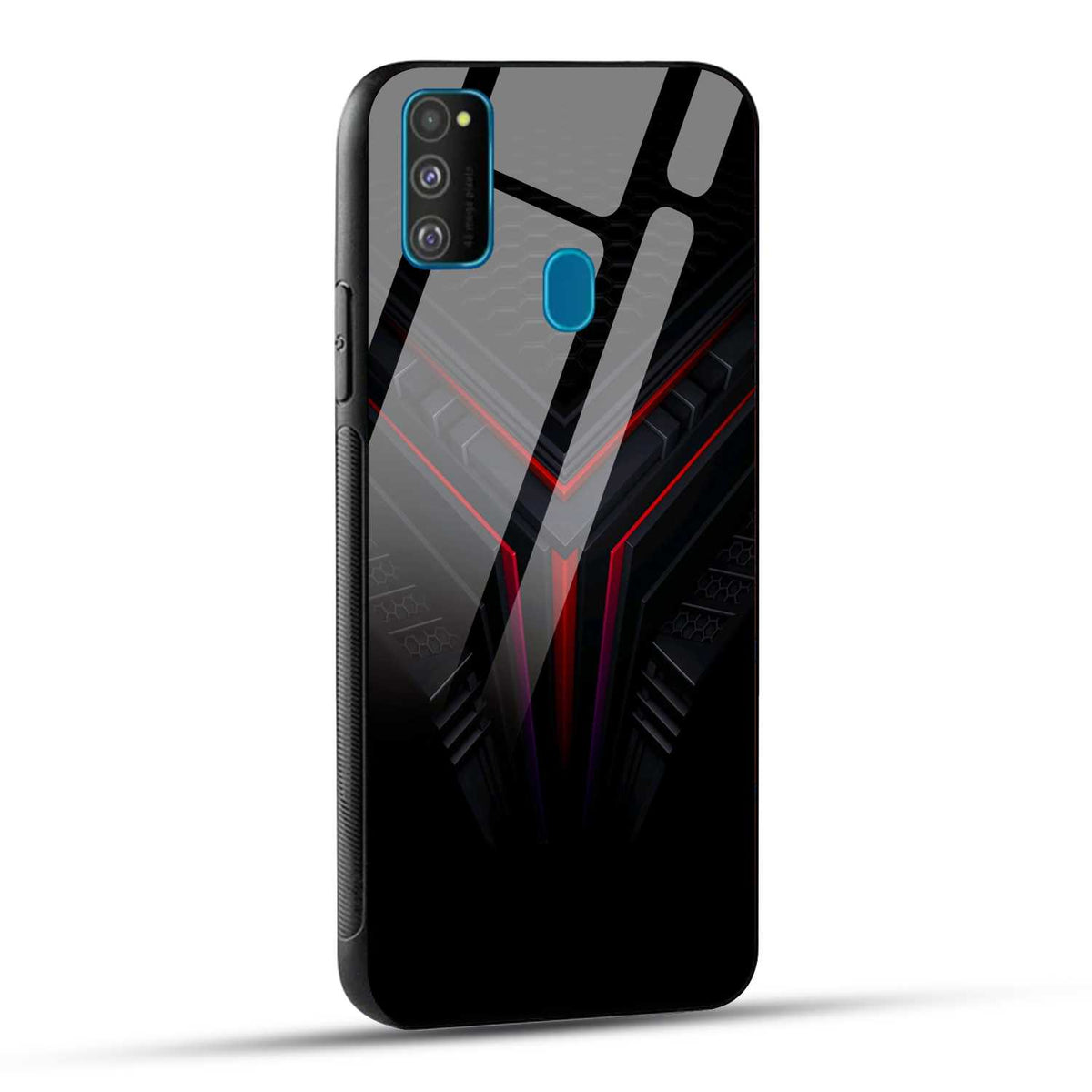 Samsung Galaxy M30s Back Cover Abstract Robotic Printed Glass Case