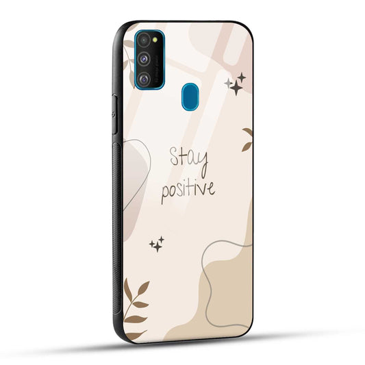 Samsung Galaxy M30s Back Cover Cream Beige Aesthetic Printed Glass Case
