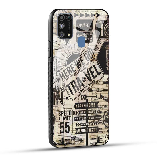 Samsung Galaxy M31 Back Cover Here We Go Travel Printed Glass Case