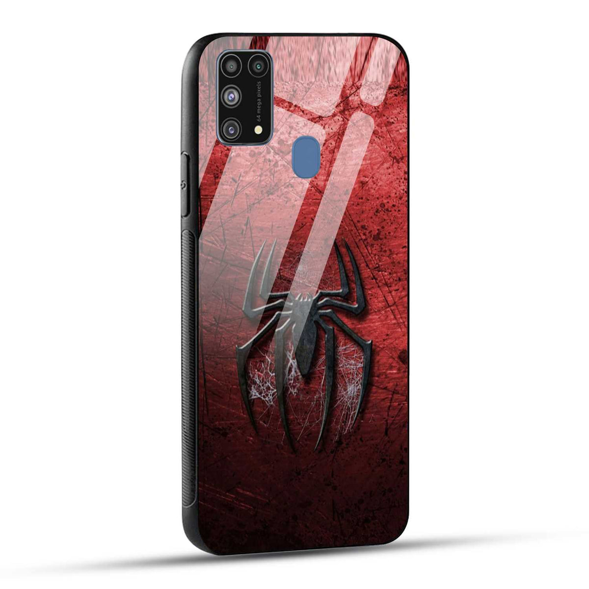 Samsung Galaxy M31 Back Cover Red Spider Printed Glass Case