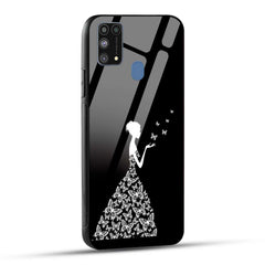 Samsung Galaxy M31 Back Cover Butterfly Girl Printed Glass Case
