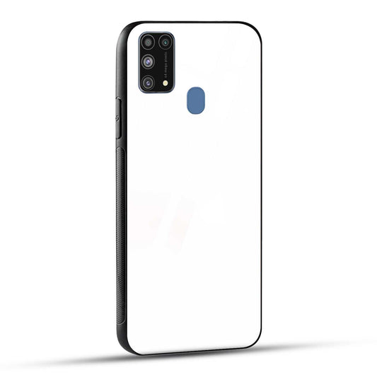 Samsung Galaxy M31 Back Cover Plain White Printed Glass Case