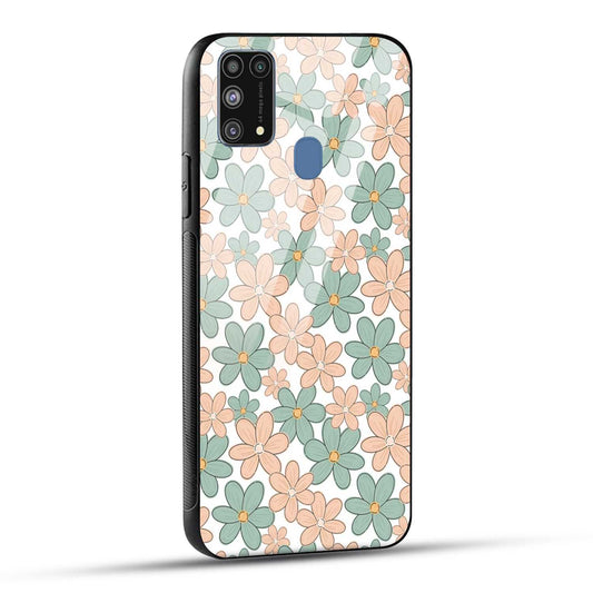 Samsung Galaxy M31 Back Cover Aesthetic Flowers Printed Glass Case