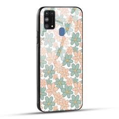 Samsung Galaxy M31 Back Cover Aesthetic Flowers Printed Glass Case