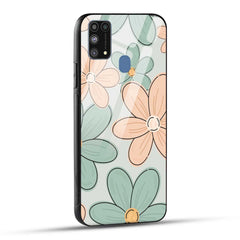 Samsung Galaxy M31 Back Cover Aesthetic Flower Printed Glass Case