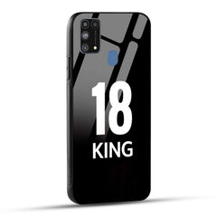 Samsung Galaxy M31 / Samsung Galaxy F41 / Samsung Galaxy M31 Prime King number 18 Printed Glass Case