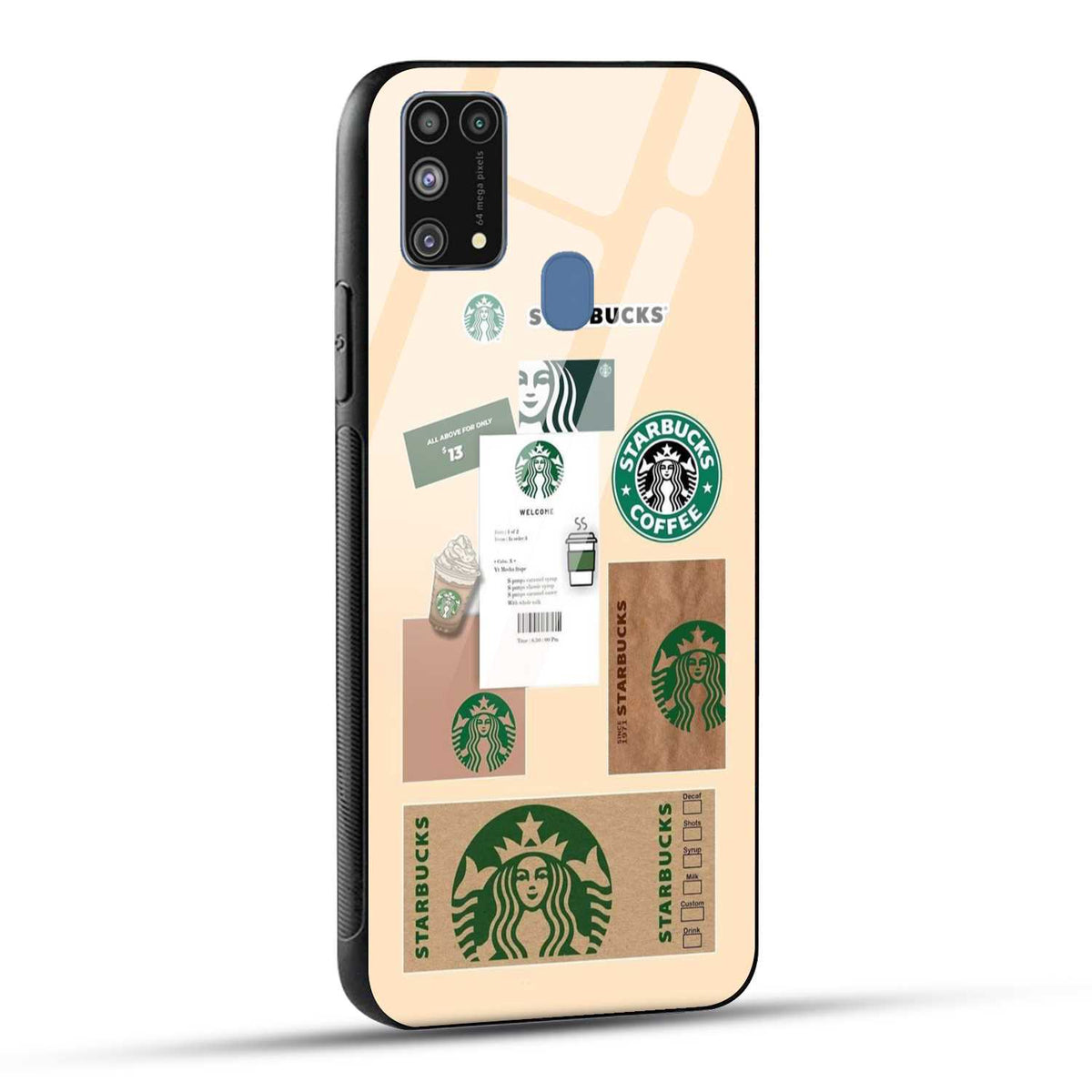 Samsung Galaxy M31 / Samsung Galaxy F41 / Samsung Galaxy M31 Prime Back Cover Starbucks Coffee Printed Glass Case