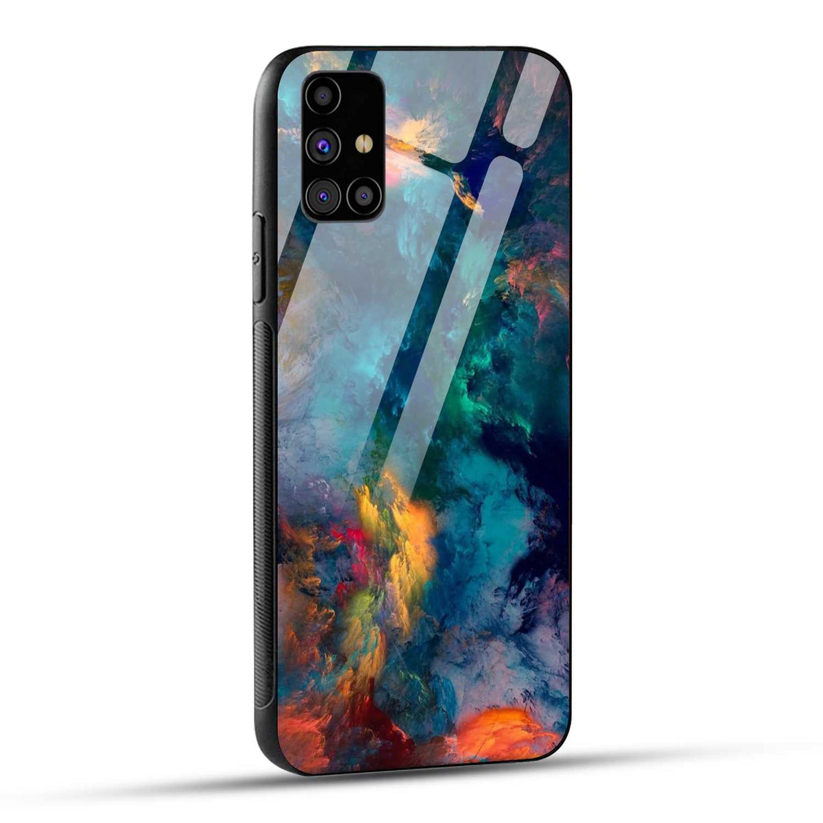 Samsung Galaxy M31s Back Cover Abstract Color Printed Glass Case