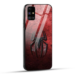 Samsung Galaxy M31s Back Cover Red Spider Printed Glass Case