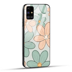 Samsung Galaxy M31s Back Cover Aesthetic Flower Printed Glass Case