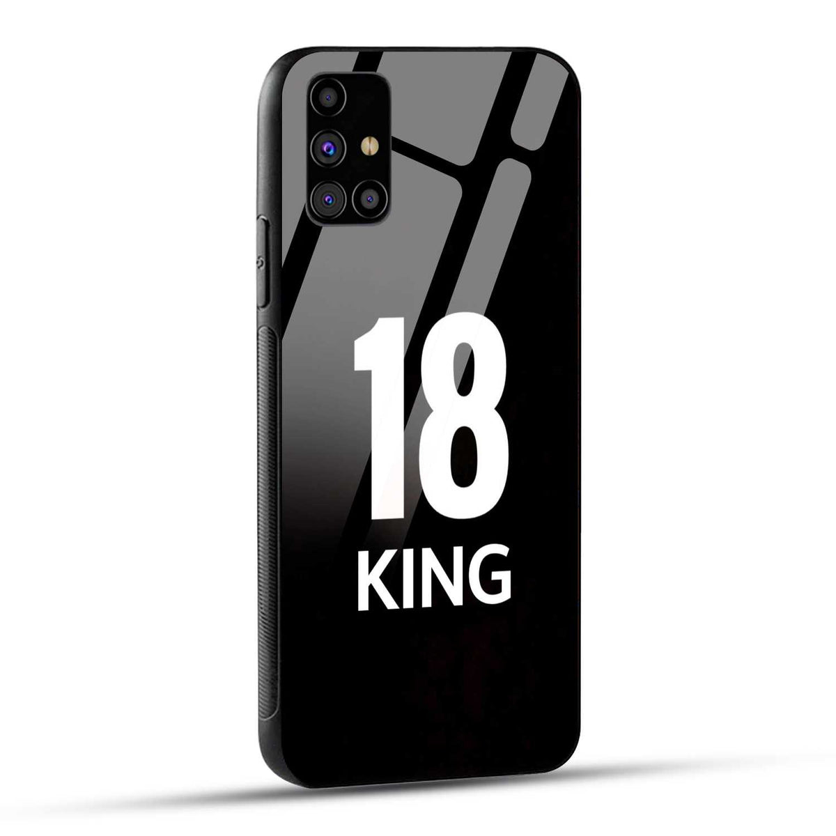 Samsung Galaxy M31s King number 18 Printed Glass Case