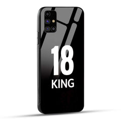 Samsung Galaxy M31s King number 18 Printed Glass Case