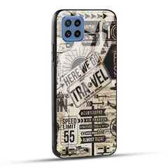 Samsung Galaxy M53 5G Back Cover Here We Go Travel Printed Glass Case