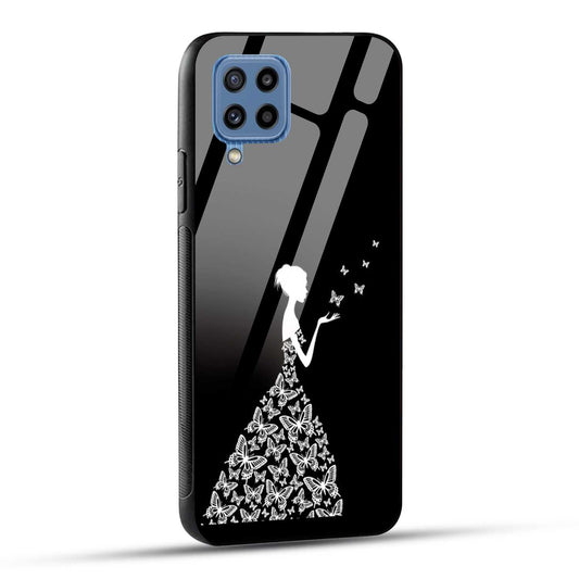 Samsung Galaxy M53 5G Back Cover Butterfly Girl Printed Glass Case