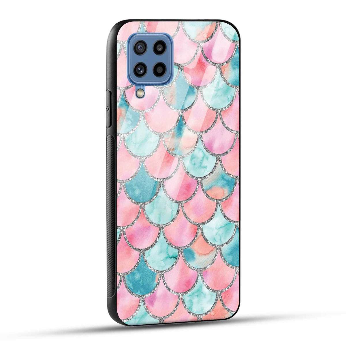 Samsung Galaxy M32 Back Cover Mirror Pattern Printed Glass Case