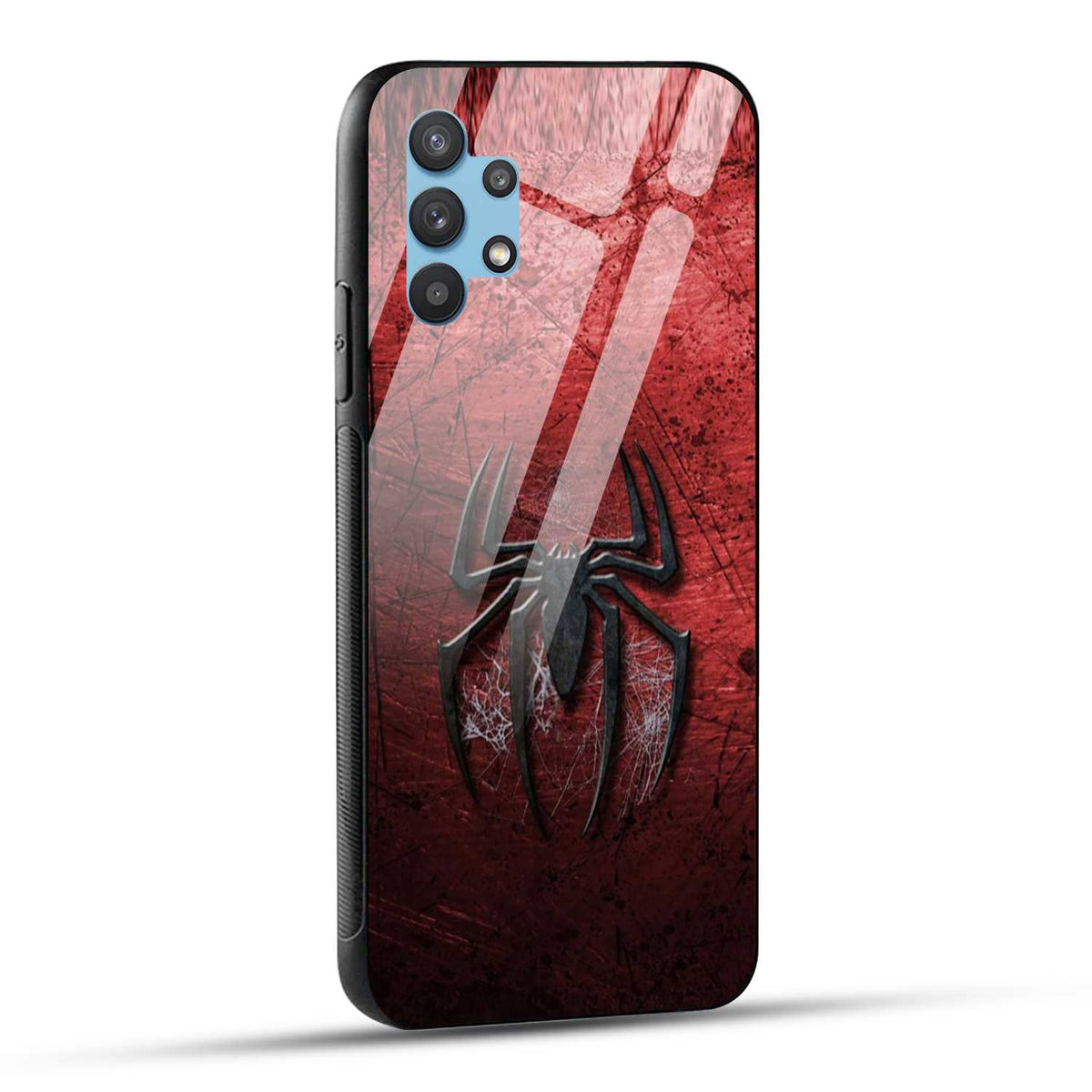 Samsung Galaxy M32 5G Back Cover Red Spider Printed Glass Case
