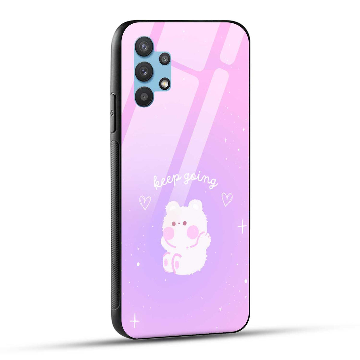 Samsung Galaxy M32 5G Back Cover Pink Purple Gradient Aesthetic Motivational Printed Glass Case