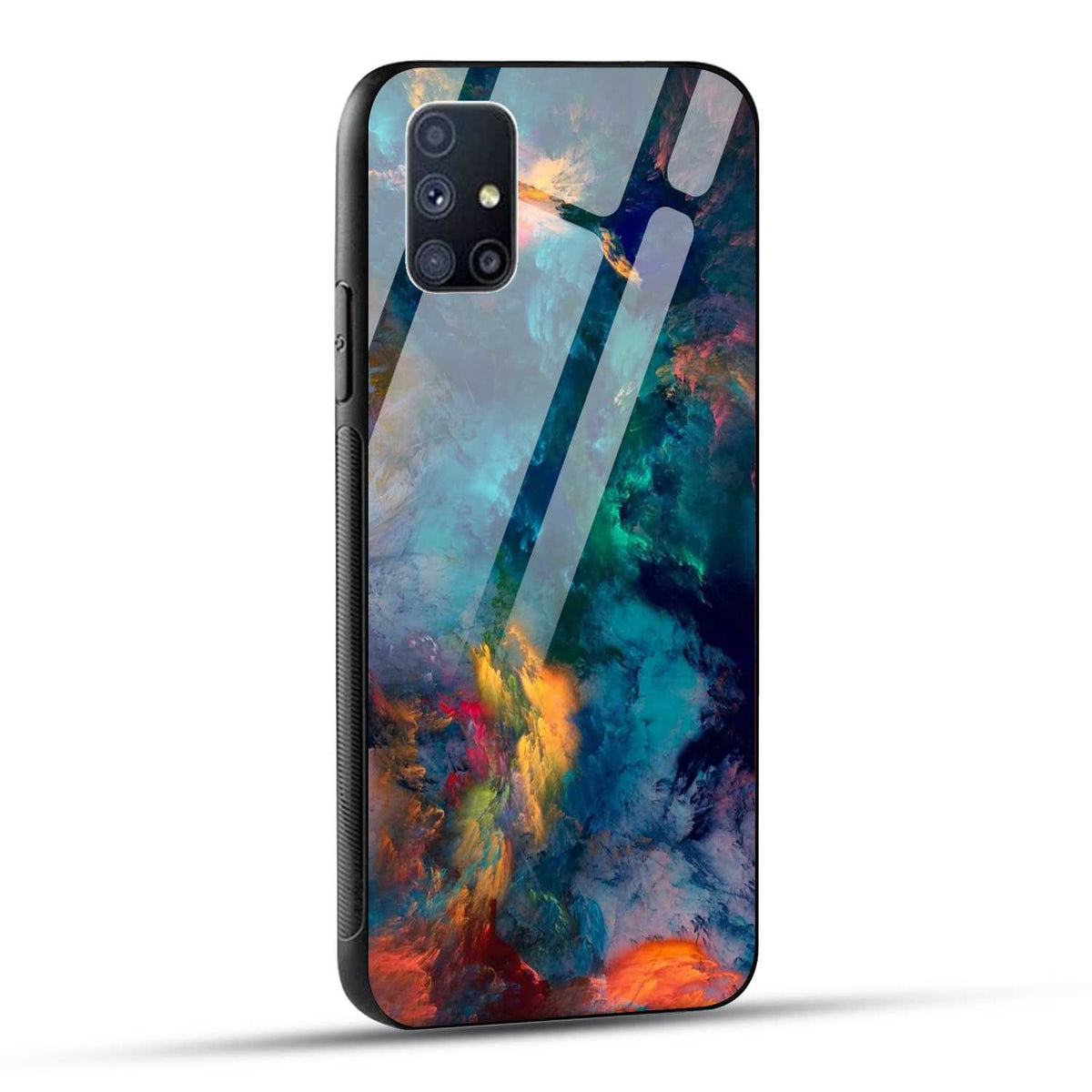 Samsung Galaxy M51 Back Cover Abstract Color Printed Glass Case