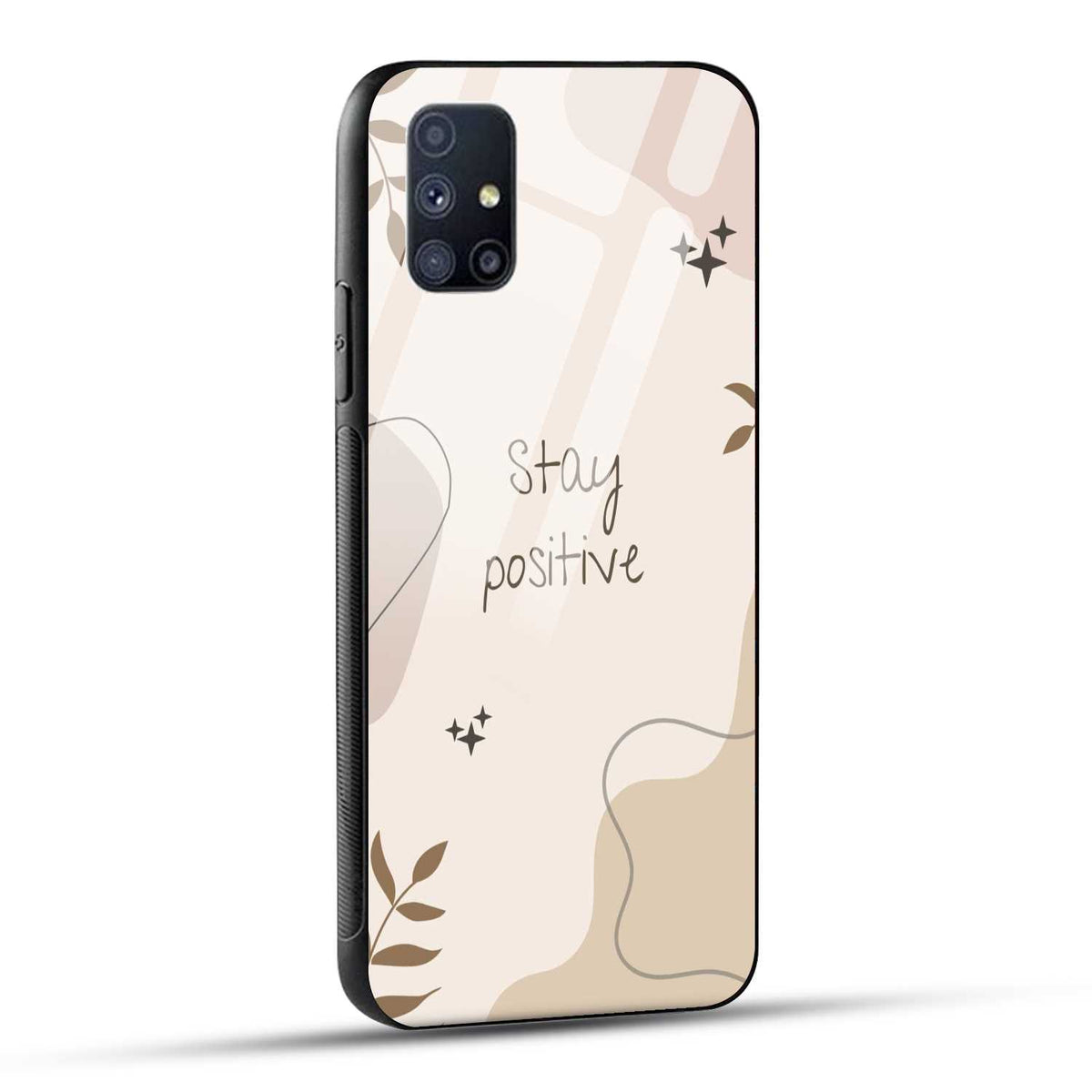 Samsung Galaxy M51 Back Cover Cream Beige Aesthetic Printed Glass Case