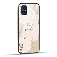 Samsung Galaxy M51 Back Cover Cream Beige Aesthetic Printed Glass Case