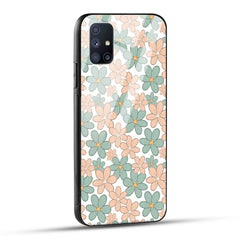 Samsung Galaxy M51 Back Cover Aesthetic Flowers Printed Glass Case