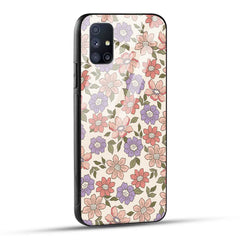 Samsung Galaxy M51 Back Cover Flowers In Retro  Printed Glass Case