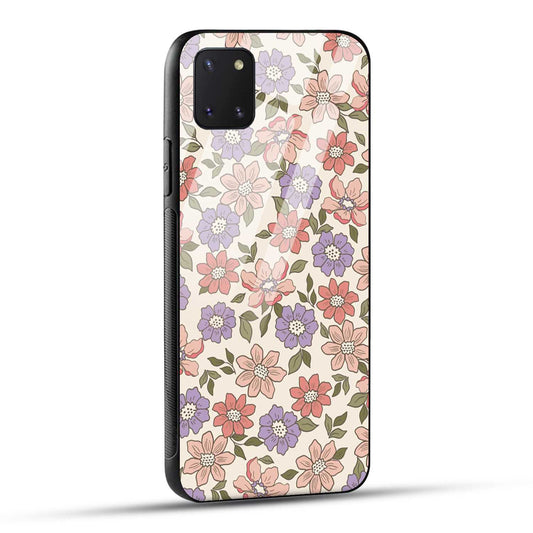 Samsung Galaxy Note 10 Lite Back Cover Flowers In Retro  Printed Glass Case