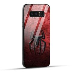 Samsung Galaxy Note 8 Back Cover Red Spider Printed Glass Case