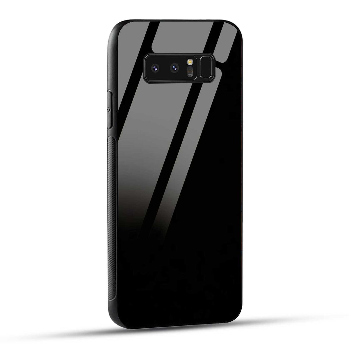 Samsung Galaxy Note 8 Back Cover Solid Black Printed Glass Case