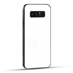 Samsung Galaxy Note 8 Back Cover Plain White Printed Glass Case