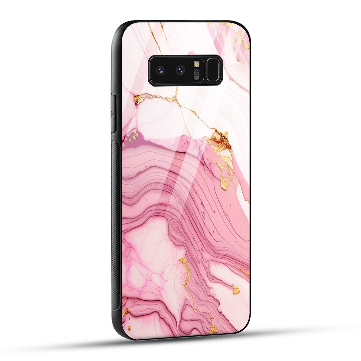 Samsung Galaxy Note 8 Back Cover Pink Marble Printed Glass Case