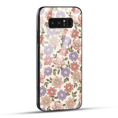 Samsung Galaxy Note 8 Back Cover Flowers In Retro  Printed Glass Case