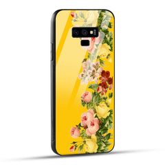 Samsung Galaxy Note 9 Back Cover Yellow Flowers Printed Glass Case