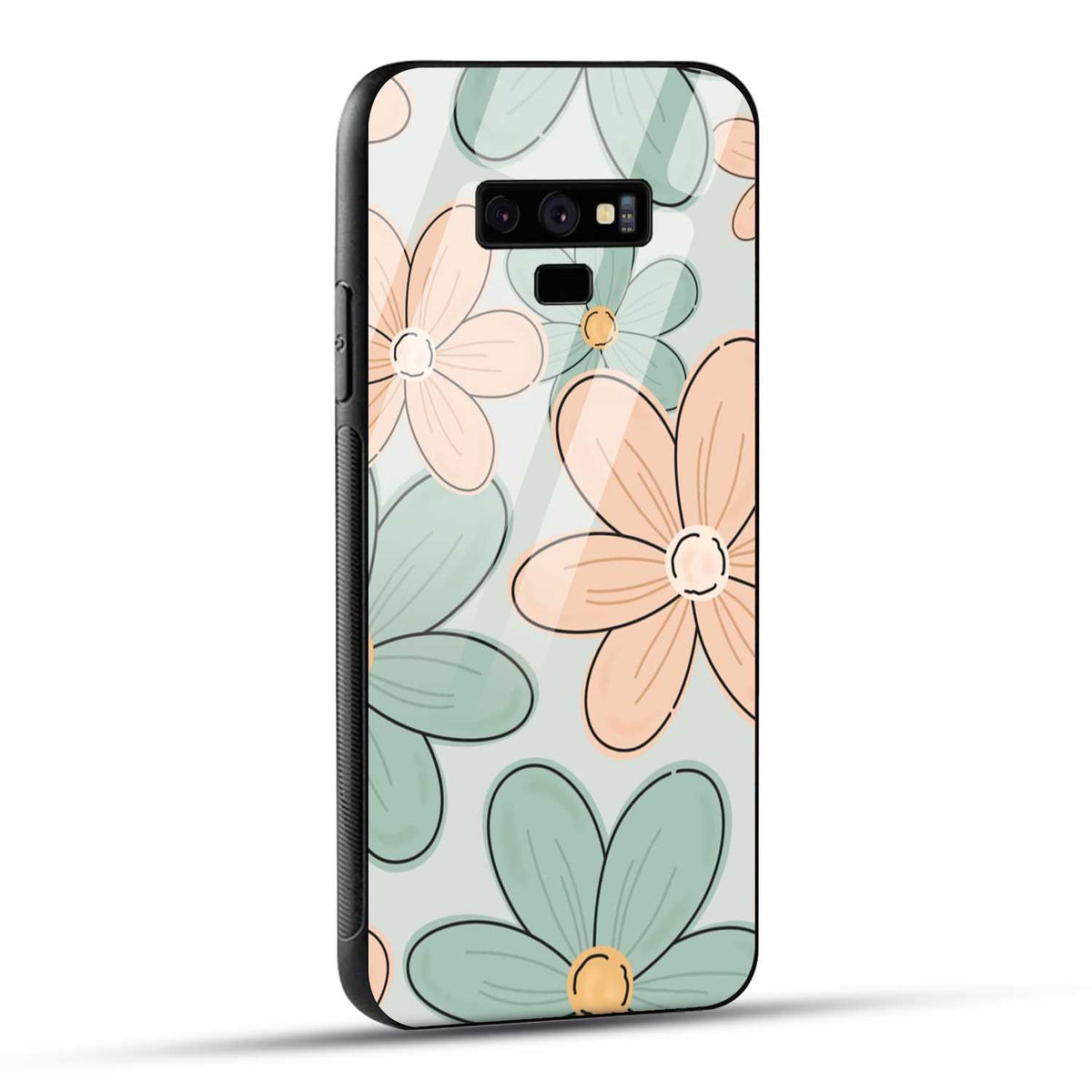 Samsung Galaxy Note 9 Back Cover Aesthetic Flower Printed Glass Case