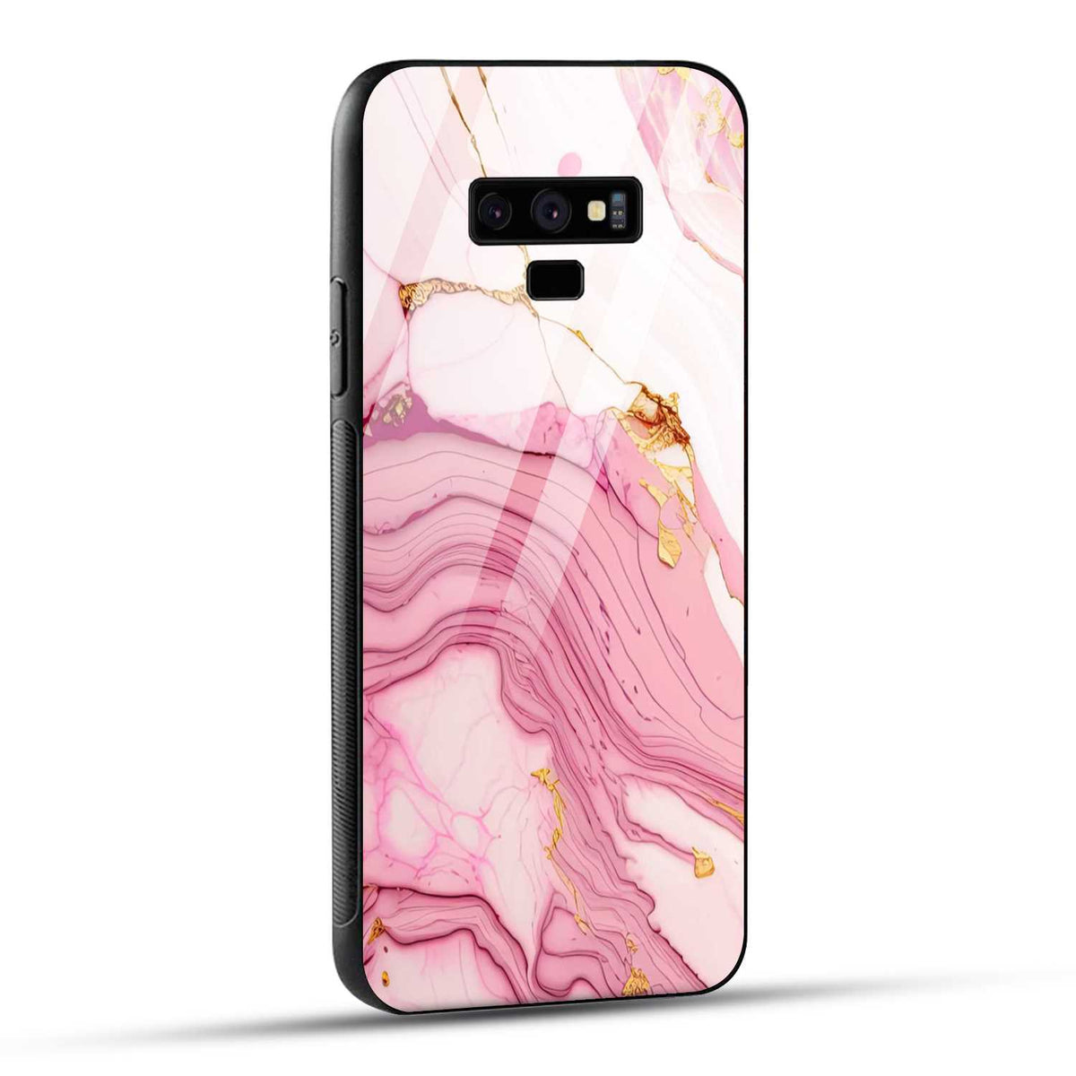 Samsung Galaxy Note 9 Back Cover Pink Marble Printed Glass Case