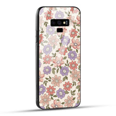 Samsung Galaxy Note 9 Back Cover Flowers In Retro  Printed Glass Case