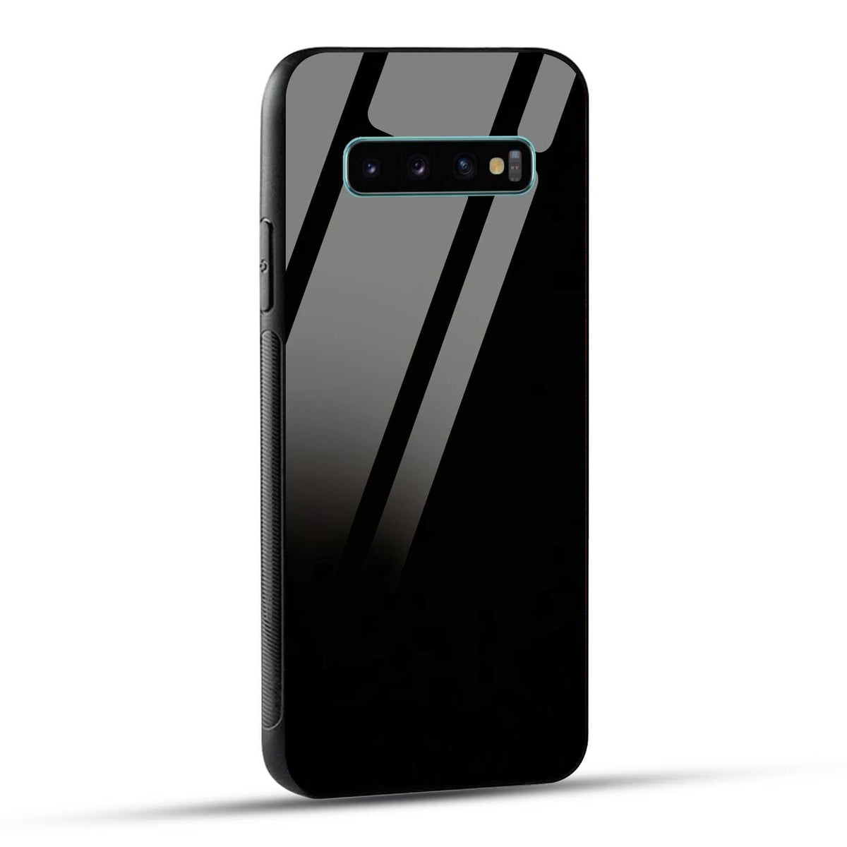 Samsung Galaxy S10 Plus Back Cover Solid Black Printed Glass Case