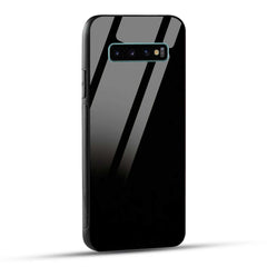Samsung Galaxy S10 Plus Back Cover Solid Black Printed Glass Case