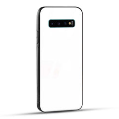 Samsung Galaxy S10 Plus Back Cover Plain White Printed Glass Case